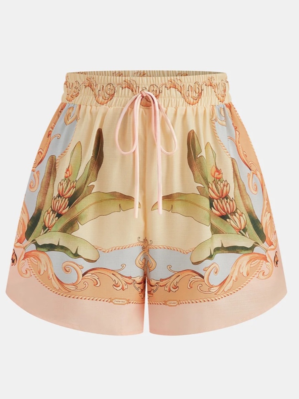 Commense Leaf Print Linen Blend Shirt & Drawstring Shorts 2 Piece Co-Ord Set - Picture 5 of 9